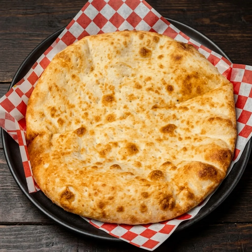 Fresh tandoor-baked plain naan at Afghan Chatkhara Restaurant, Castleridge, Calgary NE